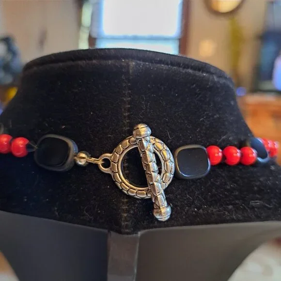 Handmade Angel Wings And Coral Necklace 22" - Picture 2 of 5